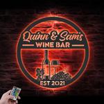 wine bar custom metal wall art led light alcoholic drink bar pub name sign 1