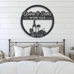 wine bar custom metal wall art led light alcoholic drink bar pub name sign 3