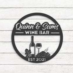 wine bar custom metal wall art led light alcoholic drink bar pub name sign 4