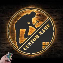 work repairs roofs custom metal wall art led light roofer name sign 3