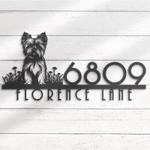 yorkshire terrier house number custom metal address sign dog home number 1