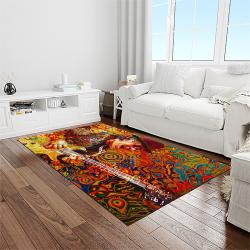 carlos santana guitarist rectangle area rug carpet for living room home room decor gift for friends light room clsn12