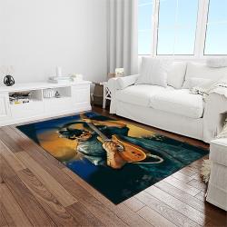 carlos santana guitarist rectangle area rug carpet for living room home room decor gift for friends light room clsn5