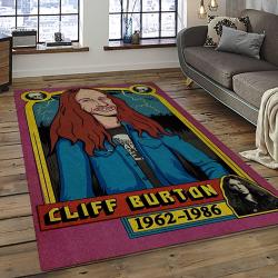 Cliff Burton Bassist Rectangle Area Rug For Living Room Home Room Decor Gift For Friends And Family CBT3