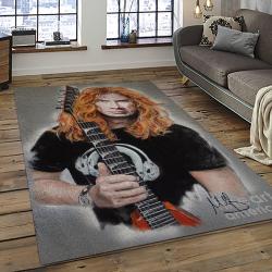 Dave Mustaine Guitarist Rectangle Area Rug For Living Room Home Room Decor Gift For Friends And Family DVM10