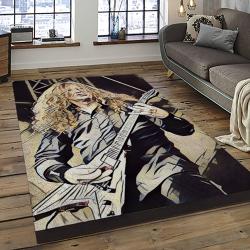 dave mustaine guitarist rectangle area rug for living room home room decor gift for friends and family light room dvm1