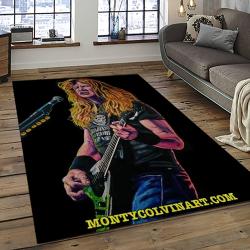 dave mustaine guitarist rectangle area rug for living room home room decor gift for friends and family light room dvm6