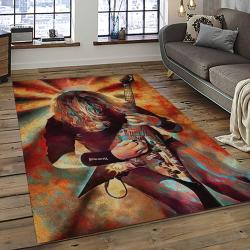 dave mustaine guitarist rectangle area rug for living room home room decor gift for friends and family light room dvm7