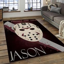 Jason Voorhees Horror Movie Character Rectangle Area Rug For Living Room Home Room Decor Gift For Friends And Family JVE39