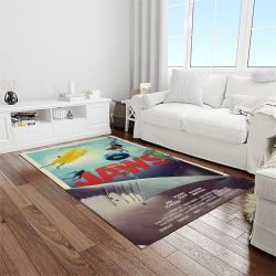 jaws movie rectangle area rug for living room home room decor gift for friends and family light room jaw13