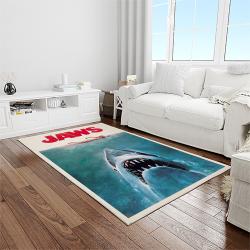 jaws movie rectangle area rug for living room home room decor gift for friends and family light room jaw35
