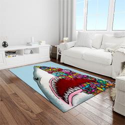 jaws movie rectangle area rug for living room home room decor gift for friends and family light room jaw37