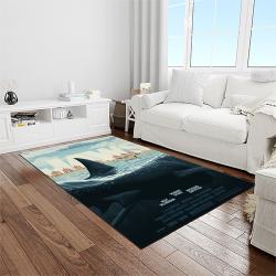 jaws movie rectangle area rug for living room home room decor gift for friends and family light room jaw40