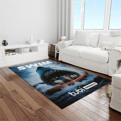 jaws movie rectangle area rug for living room home room decor gift for friends and family light room jaw7
