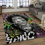jimi hendrix guitairist song writer rectangle area rug carpet for living room home room decor gift for friends dark room jmh10