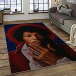 jimi hendrix guitairist song writer rectangle area rug carpet for living room home room decor gift for friends dark room jmh32