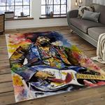 jimi hendrix guitairist song writer rectangle area rug carpet for living room home room decor gift for friends dark room jmh35