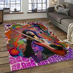 jimi hendrix guitairist song writer rectangle area rug carpet for living room home room decor gift for friends dark room jmh49
