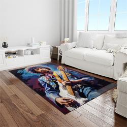 jimi hendrix guitairist song writer rectangle area rug carpet for living room home room decor gift for friends light room jmh37