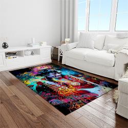 jimi hendrix guitairist song writer rectangle area rug carpet for living room home room decor gift for friends light room jmh4