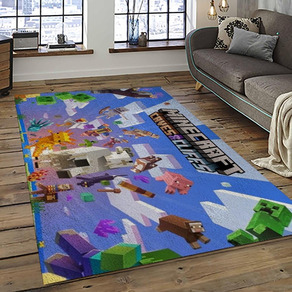 Minecraft Video Game Carpet Rectangle Area Rug For Living Room Home Room Decor Gift For Friends MNC3 minecraft video game carpet rectangle area rug for living room home room decor gift for friends dark room mnc3