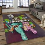 minecraft video game carpet rectangle area rug for living room home room decor gift for friends dark room mnc5
