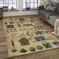 Minecraft Video Game Carpet Rectangle Area Rug For Living Room Home Room Decor Gift For Friends MNC7