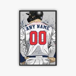 mlb atlanta braves baseball team logo sport canvas home decor alb1002