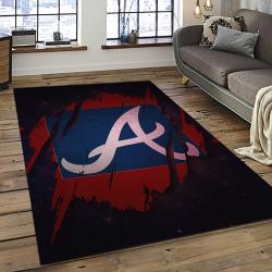 MLB Atlanta Braves Baseball Team Logo Sport Carpet Rectangle Area Rug For Living Room Home Room Decor ALBR11