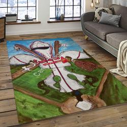 MLB Atlanta Braves Baseball Team Logo Sport Carpet Rectangle Area Rug For Living Room Home Room Decor ALBR14