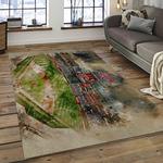 mlb atlanta braves baseball team logo sport carpet rectangle area rug for living room home room decor dark room albr15