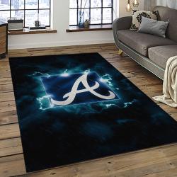 MLB Atlanta Braves Baseball Team Logo Sport Carpet Rectangle Area Rug For Living Room Home Room Decor ALBR18