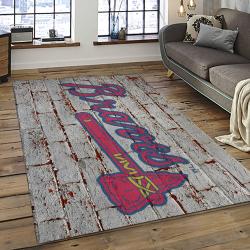 MLB Atlanta Braves Baseball Team Logo Sport Carpet Rectangle Area Rug For Living Room Home Room Decor ALBR2