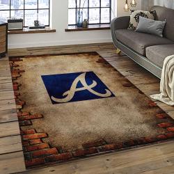 MLB Atlanta Braves Baseball Team Logo Sport Carpet Rectangle Area Rug For Living Room Home Room Decor ALBR27