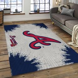 MLB Atlanta Braves Baseball Team Logo Sport Carpet Rectangle Area Rug For Living Room Home Room Decor ALBR3