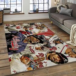 MLB Atlanta Braves Baseball Team Logo Sport Carpet Rectangle Area Rug For Living Room Home Room Decor ALBR30