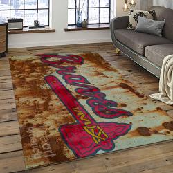 MLB Atlanta Braves Baseball Team Logo Sport Carpet Rectangle Area Rug For Living Room Home Room Decor ALBR31
