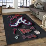 mlb atlanta braves baseball team logo sport carpet rectangle area rug for living room home room decor dark room albr34