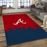 mlb atlanta braves baseball team logo sport carpet rectangle area rug for living room home room decor dark room albr35
