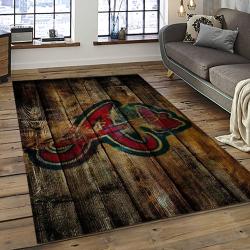 MLB Atlanta Braves Baseball Team Logo Sport Carpet Rectangle Area Rug For Living Room Home Room Decor ALBR37
