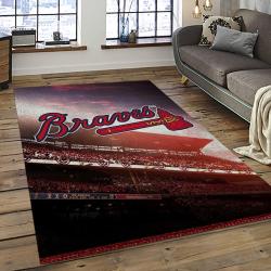 MLB Atlanta Braves Baseball Team Logo Sport Carpet Rectangle Area Rug For Living Room Home Room Decor ALBR39