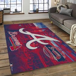 MLB Atlanta Braves Baseball Team Logo Sport Carpet Rectangle Area Rug For Living Room Home Room Decor ALBR4