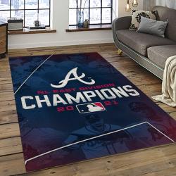 MLB Atlanta Braves Baseball Team Logo Sport Carpet Rectangle Area Rug For Living Room Home Room Decor ALBR40