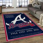 mlb atlanta braves baseball team logo sport carpet rectangle area rug for living room home room decor dark room albr41
