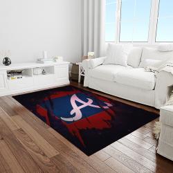 mlb atlanta braves baseball team logo sport carpet rectangle area rug for living room home room decor light room albr11