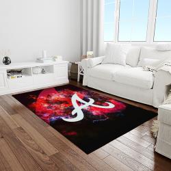 mlb atlanta braves baseball team logo sport carpet rectangle area rug for living room home room decor light room albr19