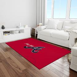 mlb atlanta braves baseball team logo sport carpet rectangle area rug for living room home room decor light room albr23