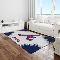 mlb atlanta braves baseball team logo sport carpet rectangle area rug for living room home room decor light room albr3
