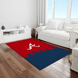 mlb atlanta braves baseball team logo sport carpet rectangle area rug for living room home room decor light room albr35