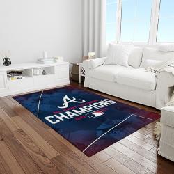 mlb atlanta braves baseball team logo sport carpet rectangle area rug for living room home room decor light room albr40